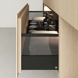 Meuble-lavabo mural flottant de luxe en contreplaqué RTA au design moderne personnalisé JY Project pour salles de bain, fabriqué au Vietnam - Product Image 5