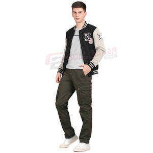 แจ็กเก็ตเบสบอลทรงสลิมฟิตสำหรับผู้ชายปกเสื้อถักและกระดุมข้อมือสำหรับฤดูหนาว - Product Image 3