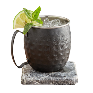 Taza de mula de Moscú mate negra con Interior plateado y borde Diseño agradable Taza de acero inoxidable duradera a prueba de fugas Venta caliente - Product Image 4