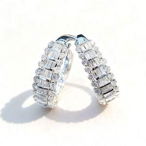 High Quality 925 <b>Silver</b> Brilliant Cut Moissanite Claw Setting for Certified Pave Classic <b>Ring</b> Gold Plating <b>Men</b> Women Unisex - Product Image 3