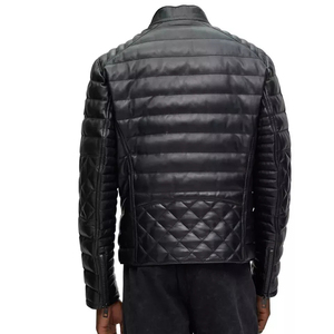 Veste en cuir matelassé pour homme Veste en duvet d'agneau véritable de haute qualité, personnalisée, brodée, neuve, 2025 - Product Image 2