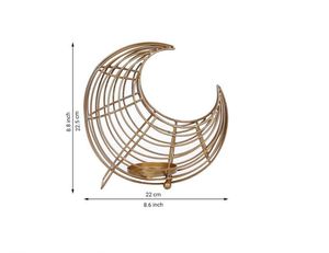 Bougeoir en métal en forme de lune en laiton AK en accents décoratifs finis en or pour accents de décoration de table/décor d'hôtel - Product Image 4