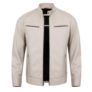 Cool Design Breathable Leather <b>Biker</b> <b>Jacket</b> for Men Comfortable Fit Soft Lining Safety Detail Reinforced Shoulder Perfect Casual - Product Image 1