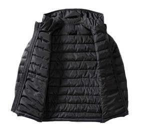 OEM Manufacturer New Men's Hooded Coated Puffer <b>Jacket</b> Black Quilted Design Waterproof Windproof High Street Style - Product Image 2