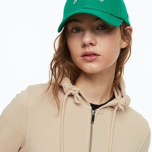 Sudaderas con capucha de algodón y poliéster para mujer, el mejor Material, sudaderas con cremallera para mujer, Sudadera con capucha de manga larga teñida de color beige personalizado para mujer - Product Image 5