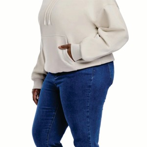 Femmes décontracté épaissi sweat solide à manches longues coupe ample hauts pull respirant tricoté à capuche automne hiver léger - Product Image 5