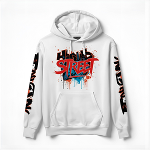 Sweat à capuche imprimé Street HipHop Pull surdimensionné graphique personnalisé avec molleton de coton épais et options de marque privée OEM - Product Image 1