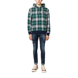 2025 hombres personalizados invierno bordado 100% algodón tartán cuadros patrón franela pulóver Sudadera con capucha ropa de calle para hombres - Product Image 5