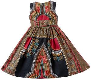 Robe imprimée Dashiki pour filles, robe traditionnelle africaine, en coton, imprimée à la cire, une pièce, caftan, maxi, longue - Product Image 2