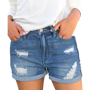 Pantalones cortos de mezclilla holgados lavados con ácido Vintage personalizados de alta calidad, ropa de calle de Color sólido, pantalones cortos de mezclilla Cargo para hombre - Product Image 5