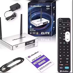 Meilleures ventes au prix d'usine : Boîtier TV VSeeBox Elites 2025 de qualité supérieure, Android 10, 8K HD, 4 Go de RAM, 128 Go de ROM, portable, garantie de 3 ans - Product Image 1