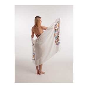 Serviette de plage Varol Summer Bamboo Pestemal en polyester imprimé, légère, séchage rapide, douce, absorbante, avec logo fantaisie et design tissé - Product Image 6