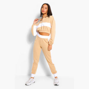 Conjunto Deportivo Informal con Capucha para Mujer, 100% Algodón, 2 Piezas, Sudadera Corta y Pantalones Estampados - Product Image 6