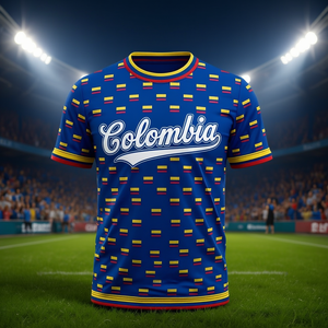 Maglia da Calcio Unisex Colombia WC 2023 con Motivo Bandiera, Top per Tifosi, Regalo per il Giorno della Partita, Diverse Taglie - Product Image 3