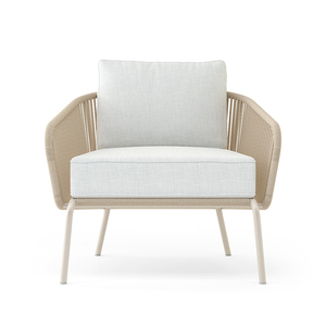 เก้าอี้เลานจ์ทำจากโครงอลูมิเนียมพร้อมเชือกทอบนที่นั่งและพนักพิงและรวมเบาะสำหรับการใช้งานในร่มและกลางแจ้ง - Product Image 2