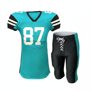 Uniformes de Fútbol Americano Sublimados Personalizados de Alta Calidad, Conjuntos de Camisetas de Manga Corta de Secado Rápido, Colores y Logotipos Personalizados, 100% Poliéster - Product Image 1