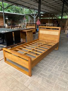 Muebles de habitación de hotel de diseño moderno cama individual y doble de madera maciza en decoración de ratán de teca para dormitorio o uso doméstico - Product Image 4