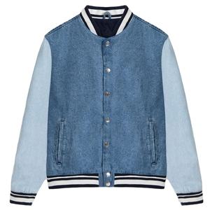 Blouson aviateur en cuir de luxe personnalisé lourd chenille brodé toile support avant imperméable coupe-vent boutonné matelassé - Product Image 1