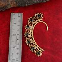 Anting-anting huggie berlapis emas kuningan dengan batu onyx hitam, anting-anting pernikahan klasik bentuk bunga, hadiah untuk wanita