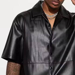 Chemise en cuir pour homme, douce, de haute qualité, élégante, pour les sorties décontractées et le travail au bureau, chemise en cuir - Product Image 5