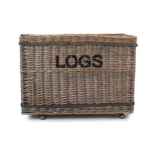 Jumbo Wheels on <b>Wicker</b> Log <b>Basket</b> - Product Image 5