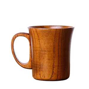 Tasse à thé en bois personnalisée avec couvercle en bois et cuillère en bambou pour décoration de cuisine rustique et usage quotidien à prix abordable - Product Image 5