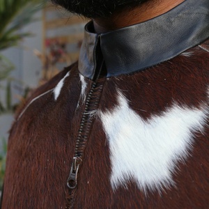 Unisex-Stylish Camouflage-Genuine Leather Jacket Real-Hair Cow-Skin <b>Waterproof</b> Windproof For Spring Riding Outdoor Use - Product Image 2