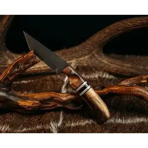 Couteau Skinner en acier au carbone Jexmoo personnalisé fait à la main avec manche en bois de résine et gaine en cuir cadeau parfait pour le camping et la chasse - Product Image 3