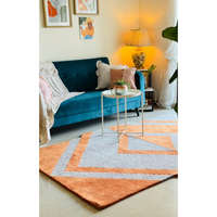 Tapis de prière marocain abstrait en laine antique noué à la main, multicolore, fait main, écologique, antidérapant, à poils ras, pour la maison, 1 pièce