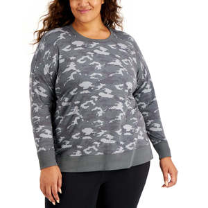 Felpa con Cappuccio da Donna ID Ideology, Stampa Camouflage Grigia, Taglia 2X, Traspirante, in Maglia, Design Crop Top con Ricamo in Seta di Alta Qualità - Product Image 1