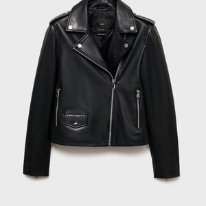 แจ็กเก็ตผู้หญิงหนังแท้แฟชั่นสไตล์ Moto ทำจากหนังแกะแท้ - Product Image 1