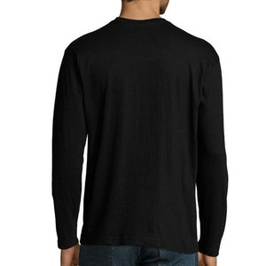 Camisetas de algodón 100% con cuello redondo y logotipo de impresión personalizada de manga larga de alta calidad para hombre - Product Image 5