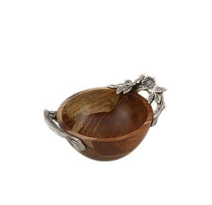 Tazón de madera con diseño de hoja de latón moderno con base de madera redonda, técnica pulida, decoración atractiva, ¡con un precio perfecto! - Product Image 1