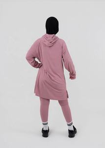 Sudadera con Capucha Larga para Mujer y Leggings, Ropa Deportiva Modest, Ligera y Transpirable, Precio de Fábrica OEM ODM, Pedido al por Mayor - Product Image 2