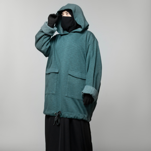 Abaya à manches longues en polaire modeste, coupe ample, capuche, chaleur supplémentaire pour les mois d'hiver, fabricant direct, exportateur mondial, vente en gros - Product Image 1