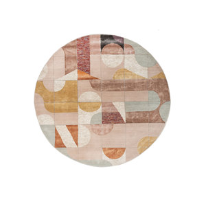 Alfombra de Lana y Seda de Bambú Anudada a Mano en Rosa y Morado de Kavi, Diseño Abstracto Teoría del Caos para Hogar y Pasillo, 9x12, Alfombras de Jaipur, EE. UU. - Product Image 1
