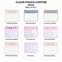 Sac de rangement personnalisé pour projets de broderie en point de croix, pochette transparente en PVC pour broderie, étui de rangement monogrammé NDLPT pour points de croix