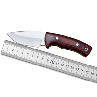 Nouveau Couteau de Chasse et de Camping en Acier Damas Fait Main, Outil Multifonctionnel de Survie en Plein Air, Lame Fixe pour Bushcraft, Manche en Bois Diamanté, OEM