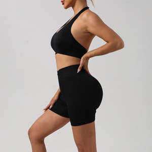 Soutien-gorge de sport à bretelles halter pour femmes, vente en gros personnalisée, résistant aux chocs, élastique, pour le yoga, la salle de sport, le fitness et la course à pied - Product Image 3