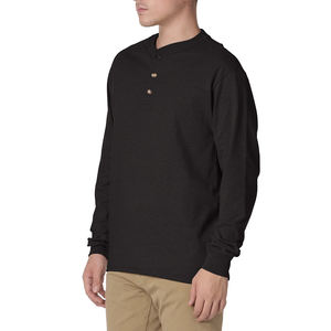 Col rond avec bouton T-shirt de taille normale logo graphique à impression personnalisée Manches longues Polyester Uni Microfibre vierge à séchage rapide - Product Image 3