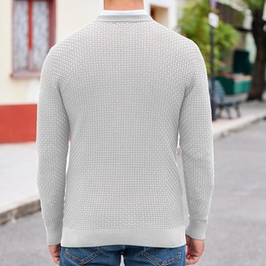 Handcrafted <b>Vintage</b> Style Ribbed Knit <b>Sweater</b> Men Minimalist Tech Inspired Cozy Fashion 100% Cotton Solid Pattern Customizable - Product Image 2