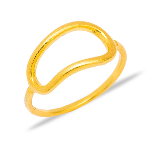 Anillo ajustable de forma Irregular con hueco liso, 22K, chapado en oro turco, hecho a mano, joyería de plata de ley 925, venta al por mayor - Product Image 3
