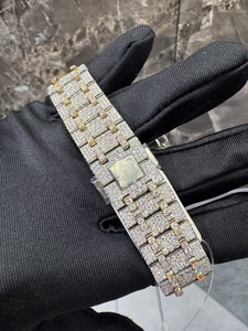 Reloj Cronógrafo de Lujo Unisex, Completamente Engastado con Diamantes Moissanite, Movimiento Automático de Acero Inoxidable, Fecha Automática, Deportivo, Elegante, Estilo Hip Hop - Product Image 5