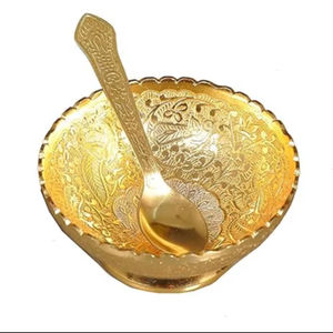 Bol à fruits en laiton vintage fait à la main bol en métal décoratif pour la maison centre de table et décor de cuisine - Product Image 1