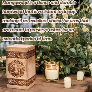 Wooden urn for Human ashes Tree of Life Engraved <b>box</b> for Ashes <b>Large</b> Adult pet <b>Box</b> for Ashes <b>Memorial</b> urn - Product Image 2