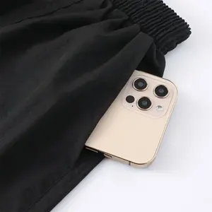 Short en maille à séchage rapide de style High Street pour hommes Short de plage décontracté à taille moyenne avec cordon de serrage tissé teint uni imprimé à la mode grande taille - Product Image 5