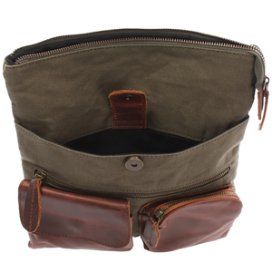 Sac à bandoulière de style bohème pour femmes bouton détail toile écologique plusieurs compartiments sangle réglable conception durable - Product Image 4