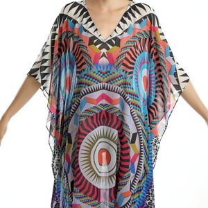 Elegant Lightweight Georgette Tribal Kaftan Maxi Dress for Women Free Size <b>Loose</b> Fit Comfortable Summer Beach Resort Wear - Product Image 4