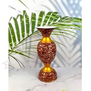 Florero de METAL de aluminio para decoración del hogar, florero de METAL brillante para Decoración - Product Image 2