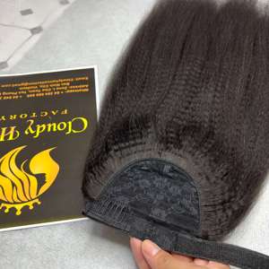 = 100% REAL HUMAN HAIR Kinkt Straight <b>Ponytails</b> Hair Extensions,Cheap Price High Quality from CDY Hair - Product Image 3